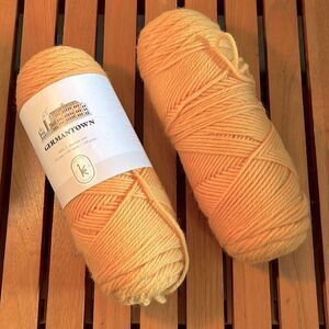 Kelbourne Woolens Germantown ‘butternut’ worsted weight lot of two skeins